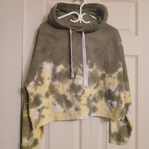 Calvin Klein Tie-Dye Cropped Hoodie Size Extra Large (XL)